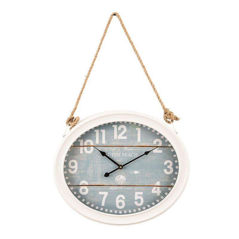 Small Light Blue and White Roped Coastal Wall Clock