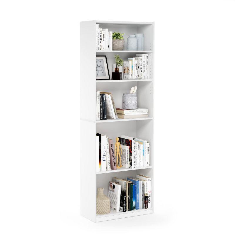 Furinno 5 Cubes Bookcase Space Saver Organizer Bookshelf w/Adjustable Open Shelves,White