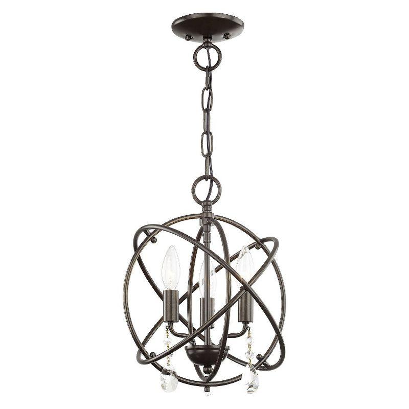 Bronze Mini Plug-in Crystal Candle Chandelier