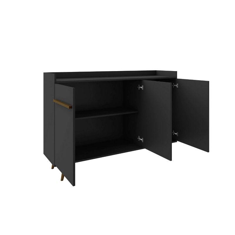 53.54" Bradley Buffet Stand Black - Manhattan Comfort: Mid-Century Modern Storage Console