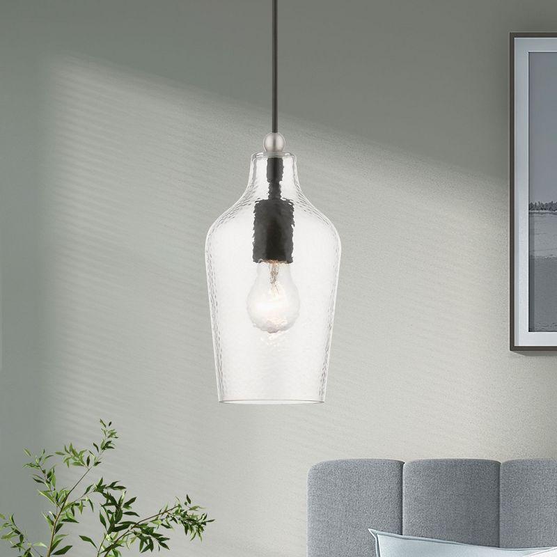 Livex Lighting Avery 1 - Light Pendant in  Black/Brushed Nickel