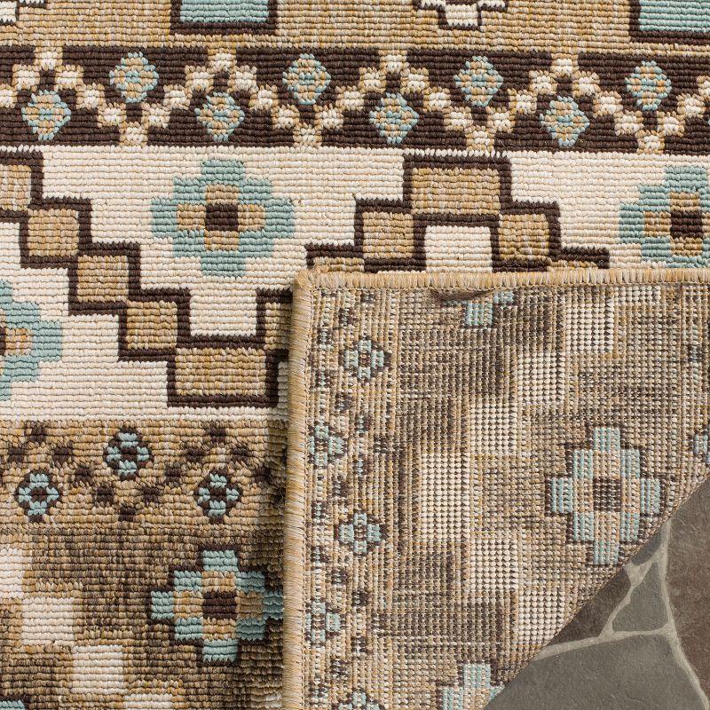Veranda VER095 Power Loomed Indoor/Outdoor Runner Rug - Creme/Brown - 2'3"x10' - Safavieh.
