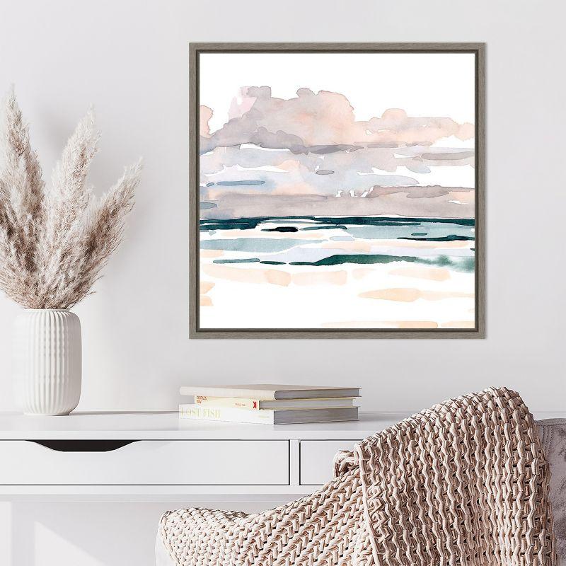 Amanti Art Soft Coastal Abstract I by Emma Scarvey Canvas Wall Art Print Framed 22 x 22-in.