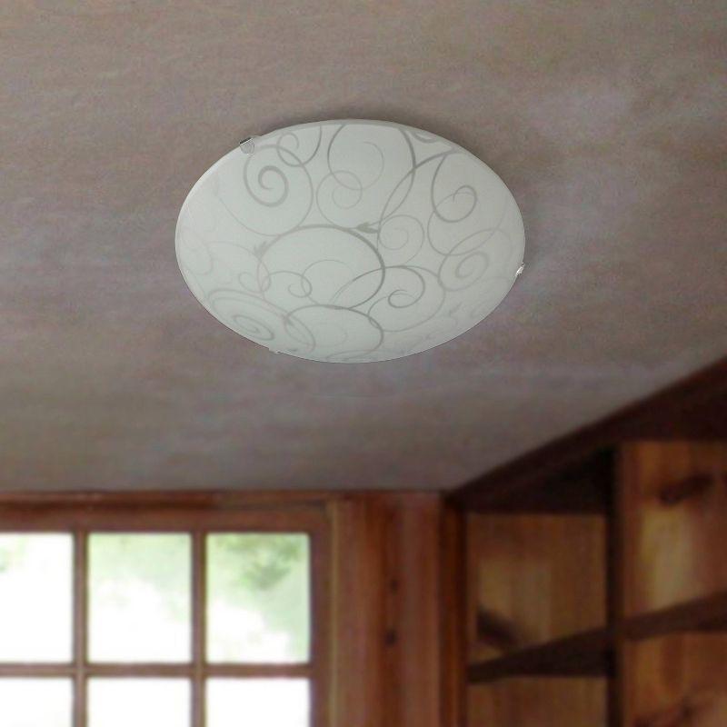 Flushmount Ceiling Light with Scroll Swirl Design White - Simple Designs