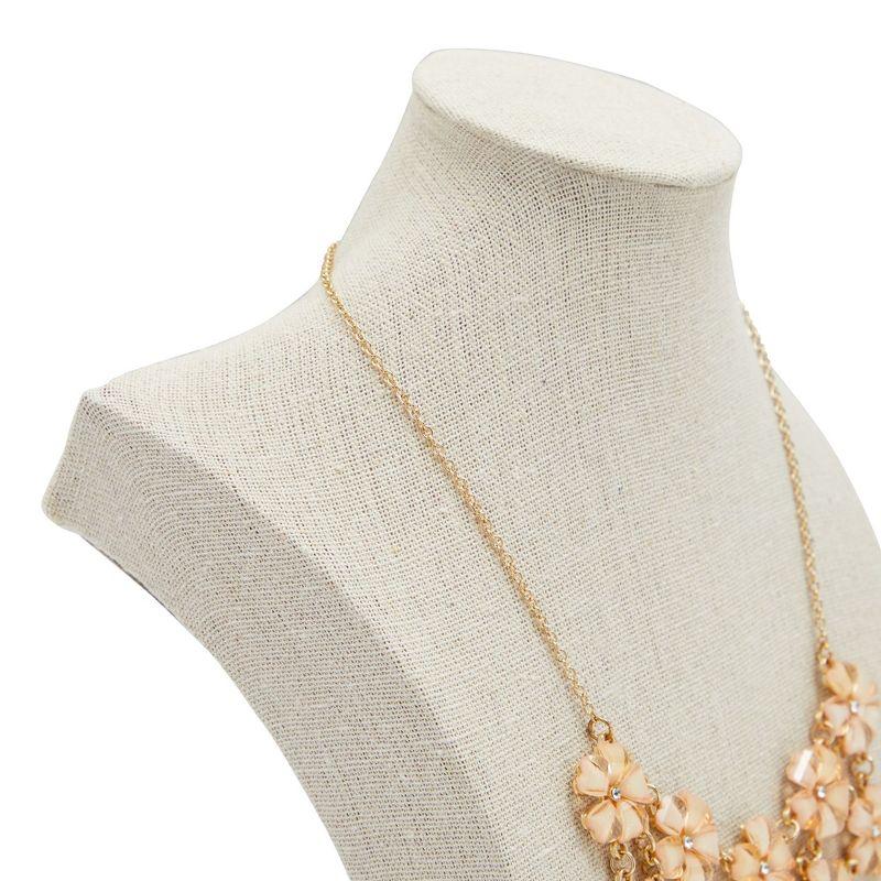 Juvale 12 Inch Linen Jewelry Display Bust, Necklace Mannequin Holder Stand for Retail Stores and Trade Shows (Beige)