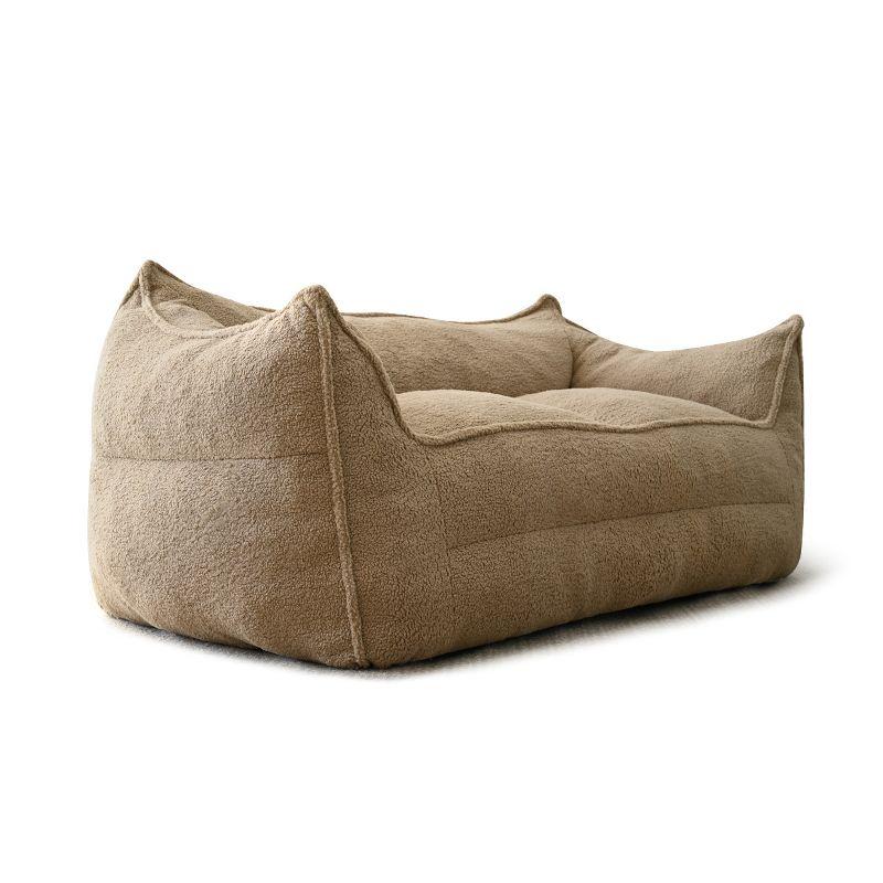 Bailan Teddy Loveseat Sofa,Upholstered Teddy Fabric Bean Bag Loveseat for Small Space-Maison Boucle