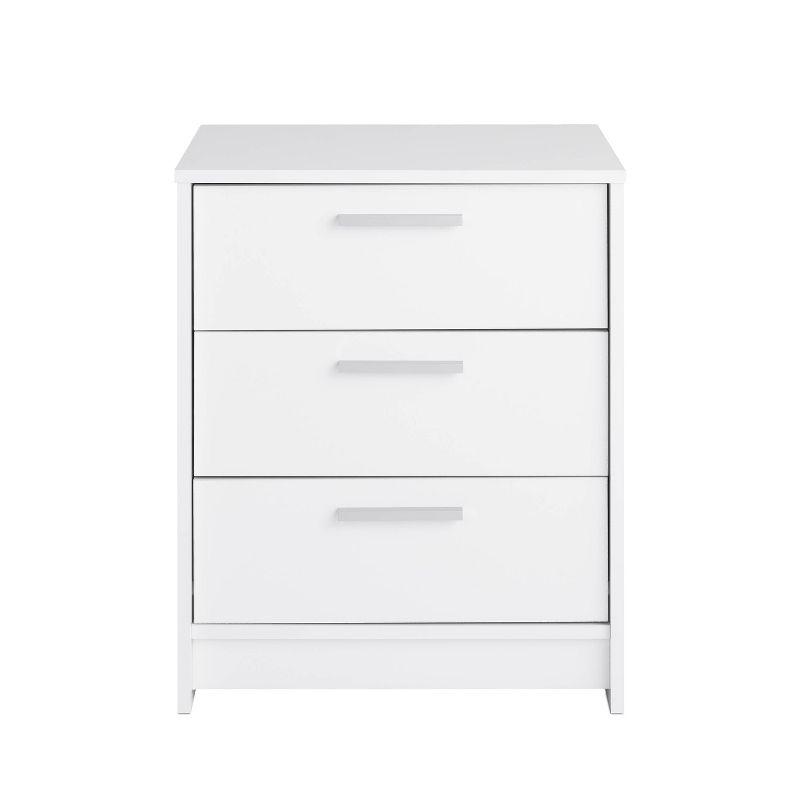 Studio Essentials White 3 Drawer 16" D X 21.25" W x 26.25" H Nightstand