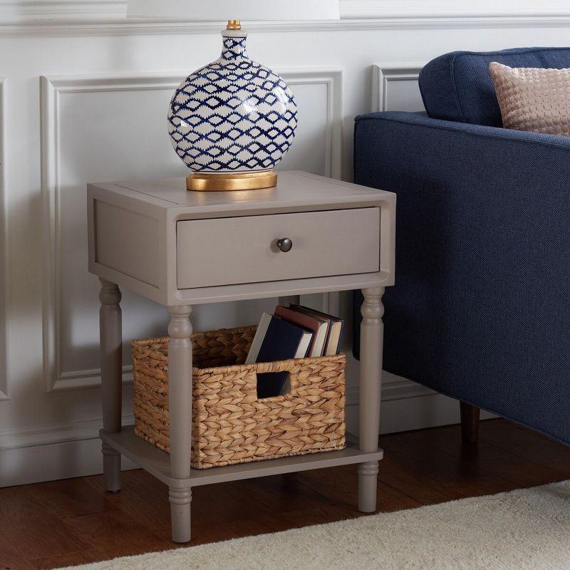 Transitional Siobhan White Pine 1-Drawer End Table