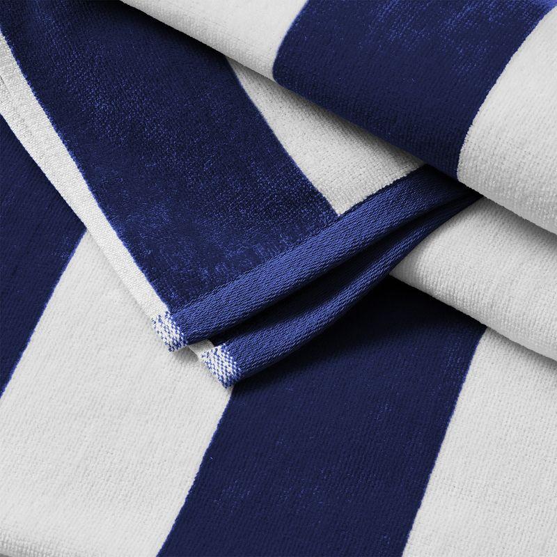 100% Cotton Cabana 4 Pack Beach Towels - Great Bay Home (30" x 60", Navy)