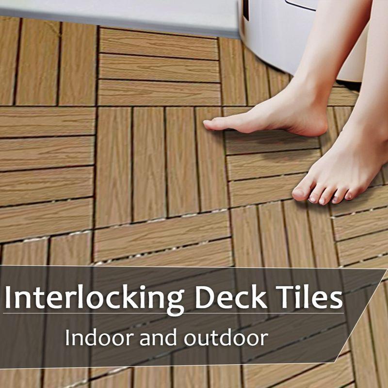 Wood Plastic Composite Deck Tiles Set of 20pcs, Composite Decking Resist Rust