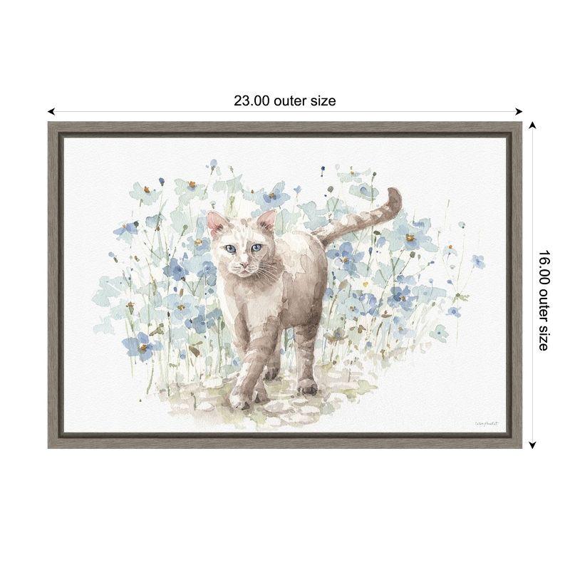 Amanti Art Bohemian Blue Cat II by Lisa Audit Canvas Wall Art Print Framed 23 x 16-in.