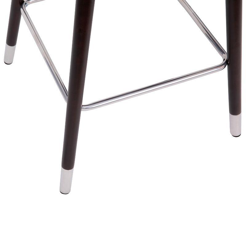 Merrick Lane Modern Wood Frame Stool with Metallic Accents