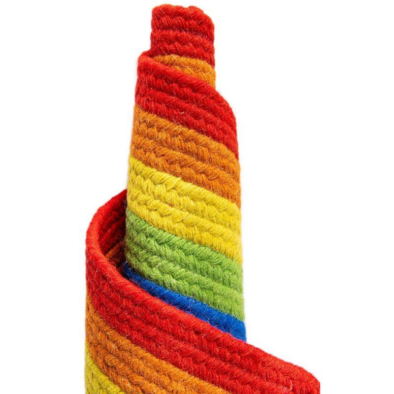 Unique Loom Hand Braided Rainbow Wool Collection Area Rug (3' 1" x 5' 1" Rectangle Multi/Blue)