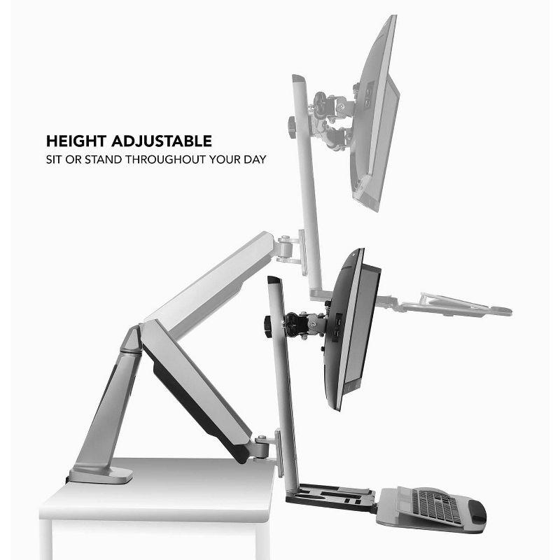 Mount-It! Stand Up Workstation with Dual Monitor Mount | Standing Desk Converter with Height Adjustable Keyboard & Counterbalance Monitor Arm