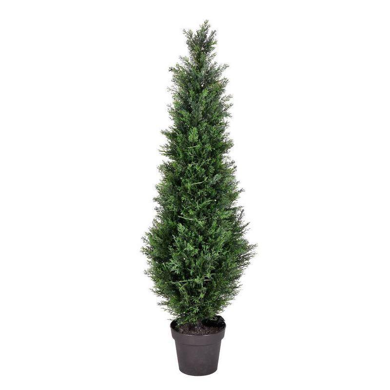 Winterfest 4' Green Potted Cedar Topiary Tree - UV Resistant