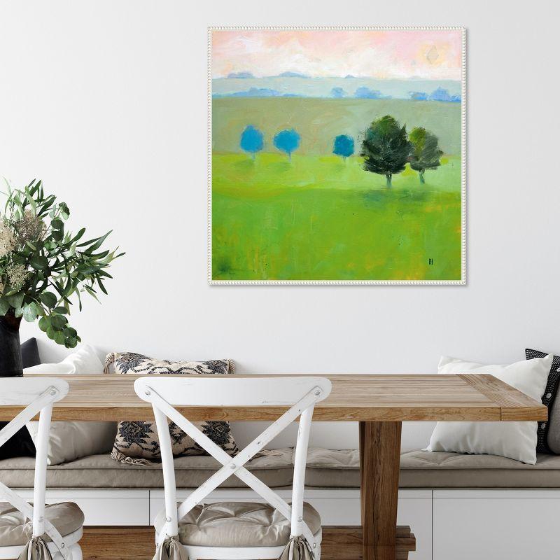 Gascony Trees Scenic Landscape Canvas Art with White Floater Frame