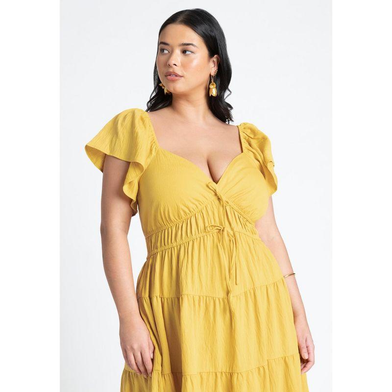 ELOQUII Women's Plus Size Ruffled Tiered Maxi Dress - 18, High Risk Red