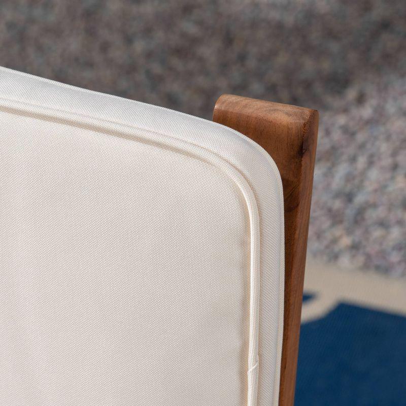 Casa Acacia Wood Loveseat Brown/Cream - Christopher Knight Home: Outdoor Seating for 2, Weather-Resistant