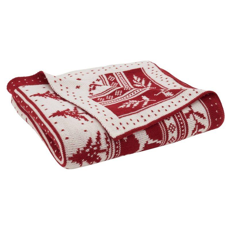 50"x60" Christmas Sweater Design Throw Blanket Red - Saro Lifestyle