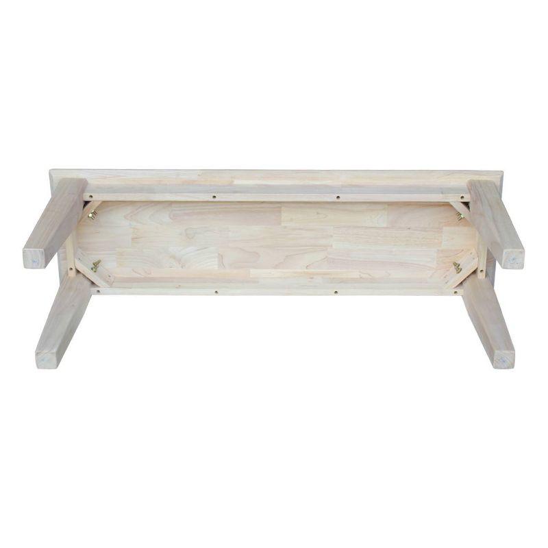 Shaker Style Bench Unfinished - International Concepts: Solid Wood, 47" Width, Seats 2