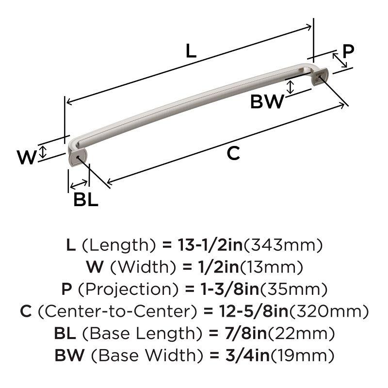 Amerock Surpass 12-5/8 inch (320mm) Center-to-Center Satin Nickel Cabinet Pull