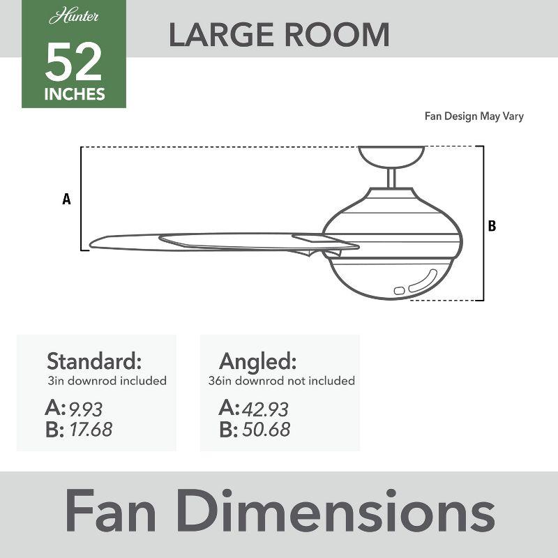 Hunter Fan 52" Coral Bay 5 - Blade Outdoor Standard Ceiling Fan with Remote Control and Light Kit Included