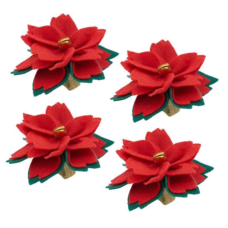 Flower: 100% Polyester Felt - Ring: 100% Jute Napkin Ring