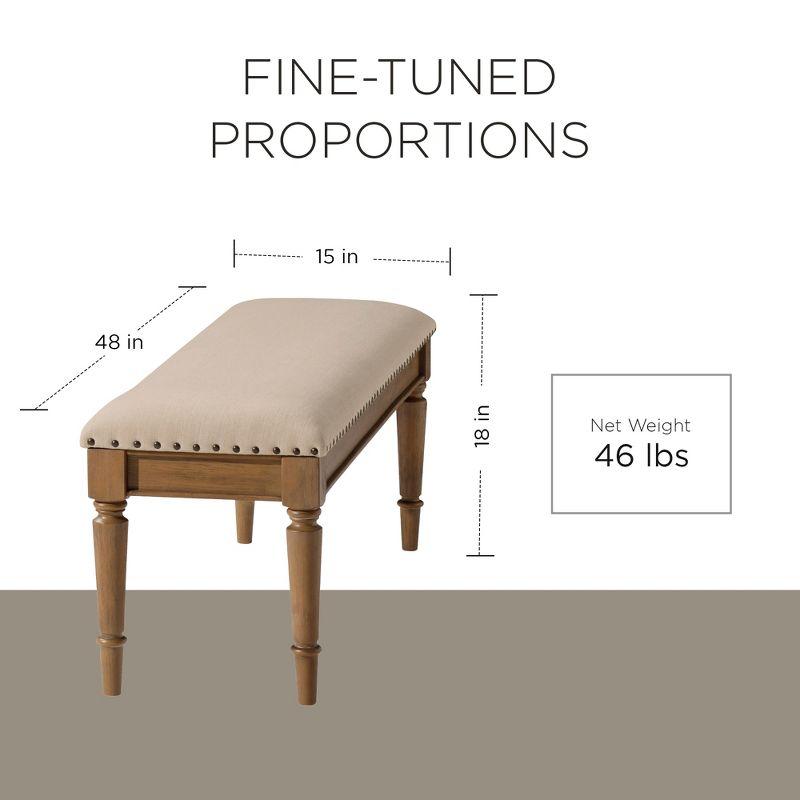 Maven Lane Elizabeth Traditional Upholstered Wooden Bench