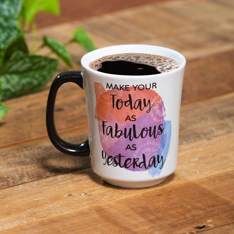 Inspirational Ceramic Mug with Black Handle, 14 oz