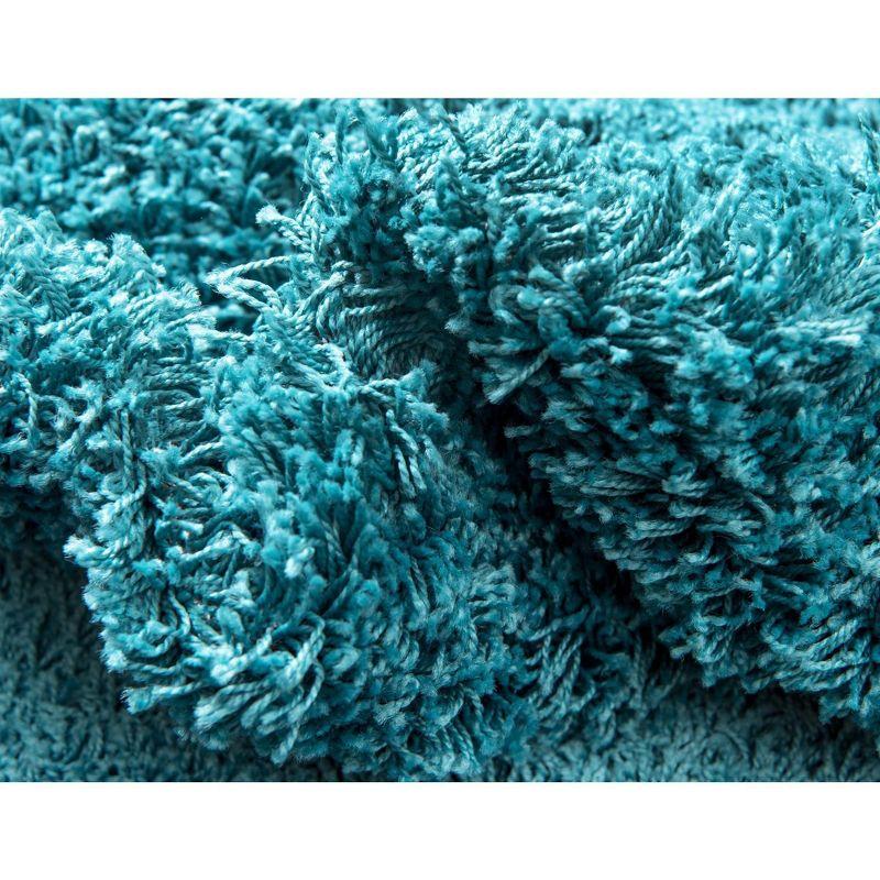 Unique Loom 2' 2 x 6' 7 Solid Shag Deep Aqua Blue Area Rug