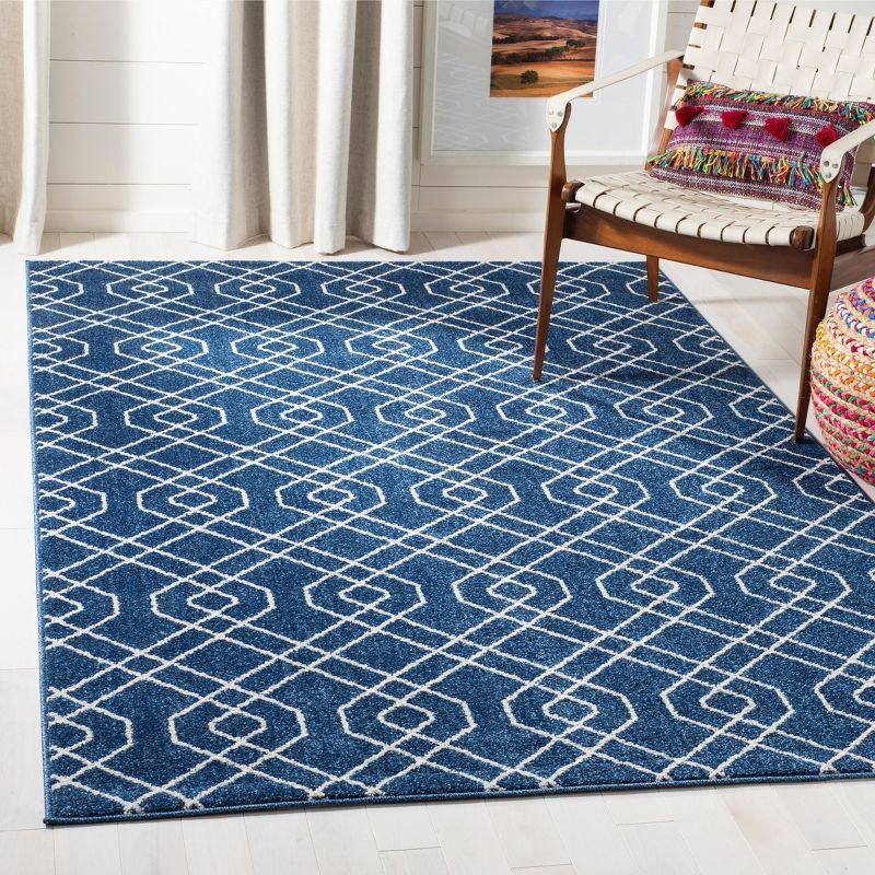 Amherst AMT407 Power Loomed Area Rug - Navy/Beige - 5'3"x8' - Safavieh.