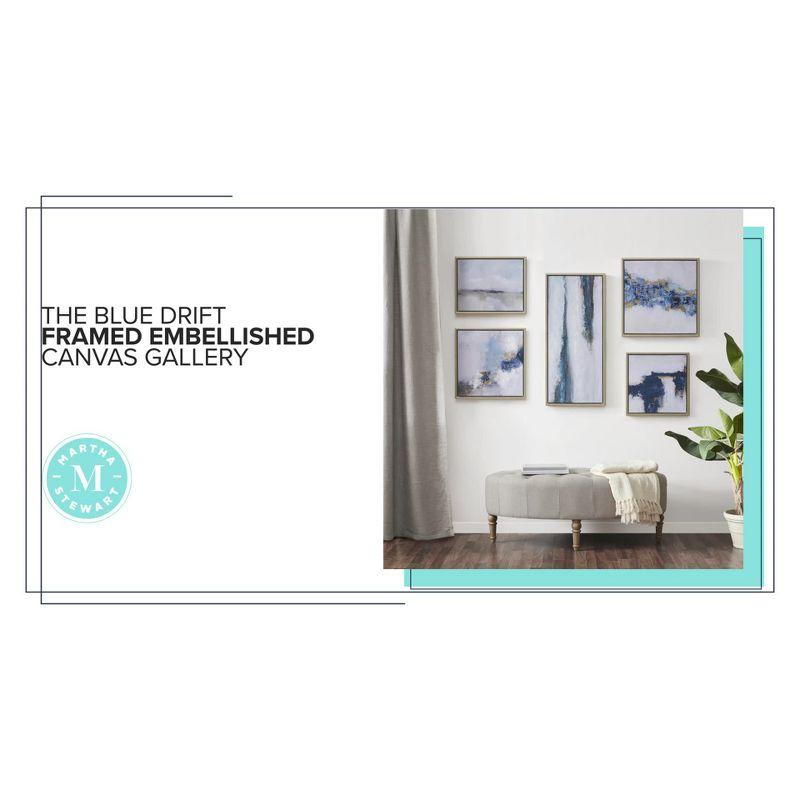 Martha Stewart Blue Drift Abstract 5-piece Gallery Framed Canvas Wall Art Set