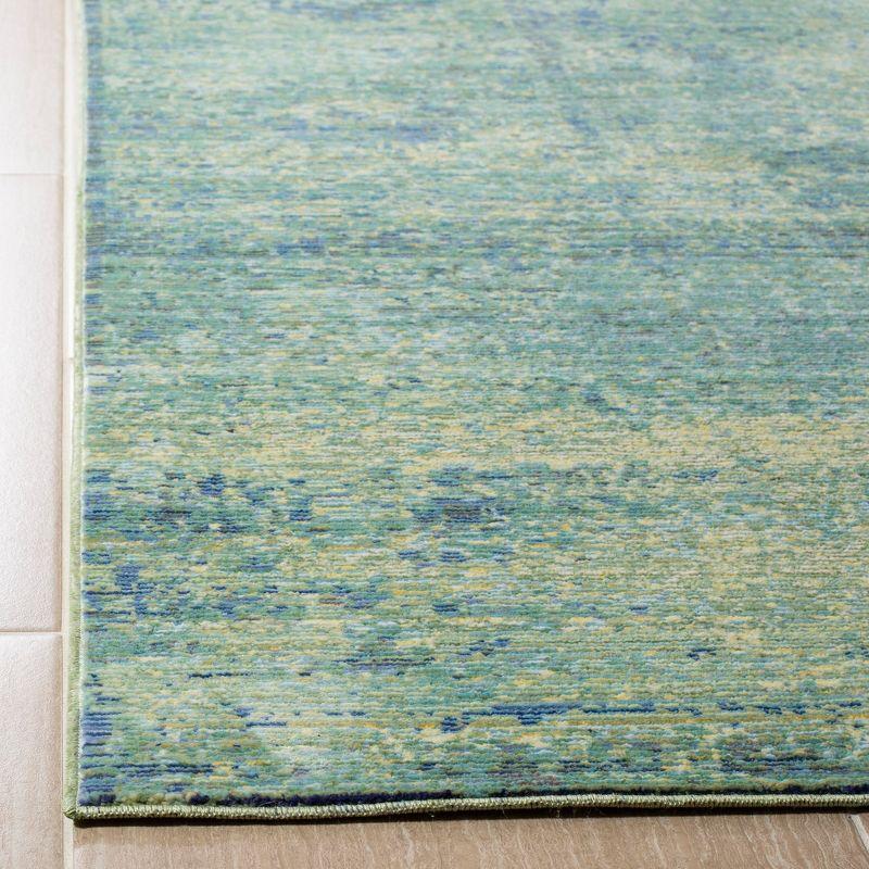 Lush Green Abstract 4' x 6' Hand-Knotted Wool Blend Area Rug