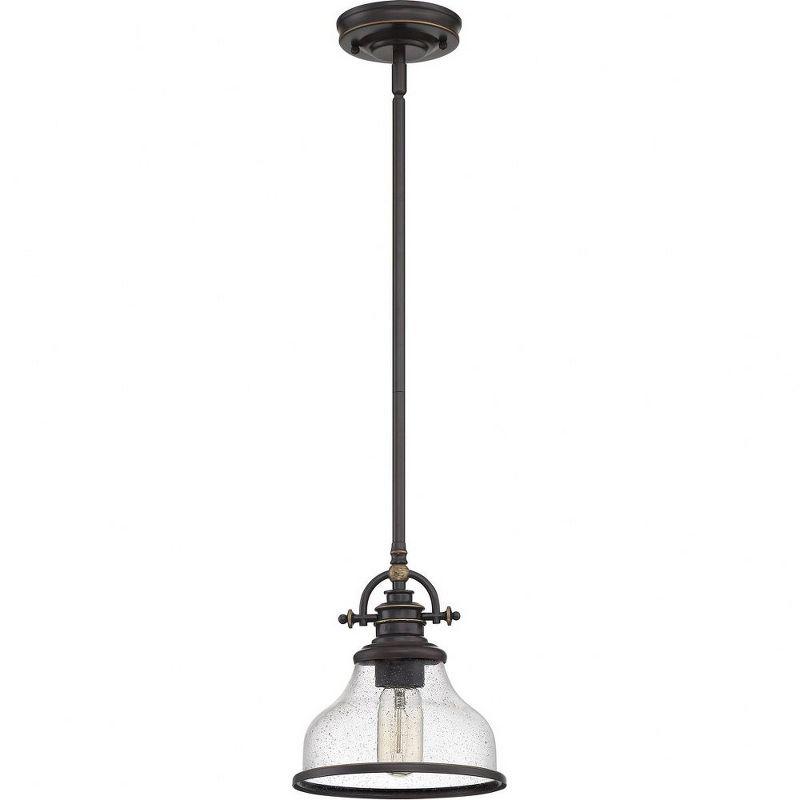 Grant 8" Bronze and Glass Mini Pendant Light