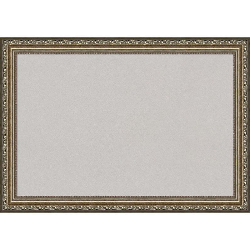 Parisian Silver Ornate Wood Framed Grey Corkboard