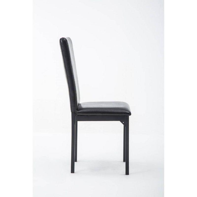 Set of 4 Arjen Dining Chairs Black - Boraam: Faux Leather, Metal Frame, Contemporary Style