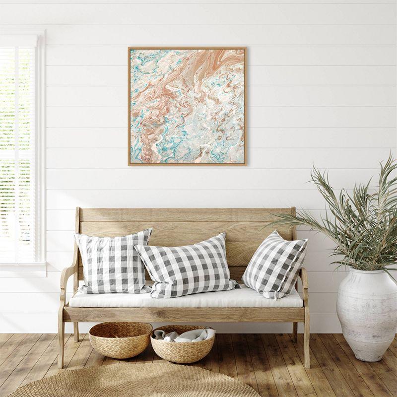 Amanti Art 30"x30" Wild Lagoons Abstract by Marie Elaine Cusson Framed Canvas Wall Art Print