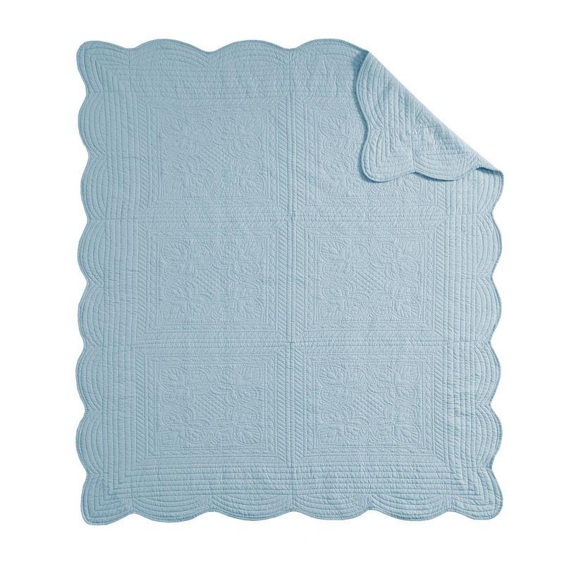 Madison Park Journey Oversized Quilted Throw with Scalloped Edges