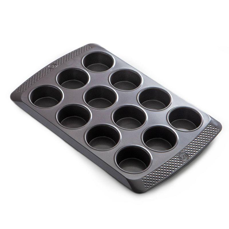 Non-stick Carbon Steel 12-Cup Muffin Pan with Textured Grip