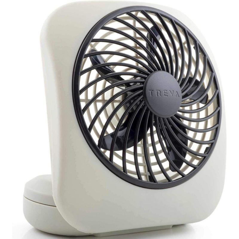 O2COOL Treva 5 Inch Battery Powered Portable Desk Fan - Gray