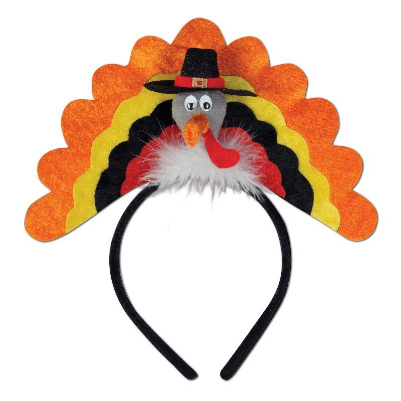 The Holiday Aisle® PMU Thanksgiving Party Costume Accessories Turkey Headband W/marabou (1/pkg) Pkg/1