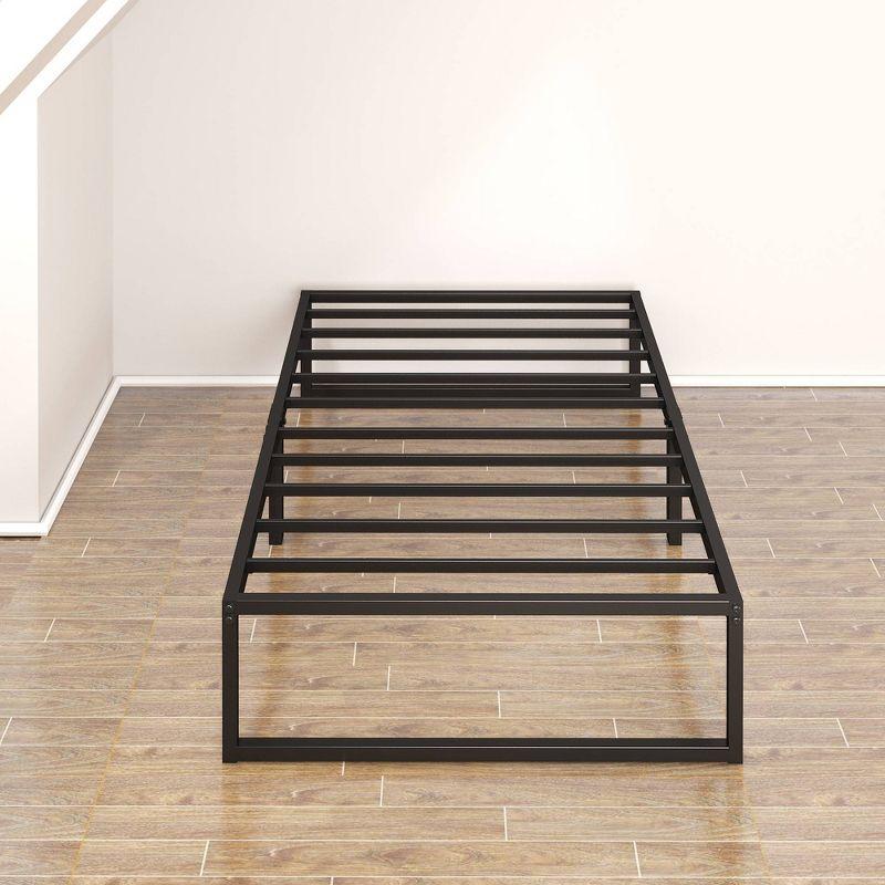 Twin Black Metal Platform Bed Frame with Slats