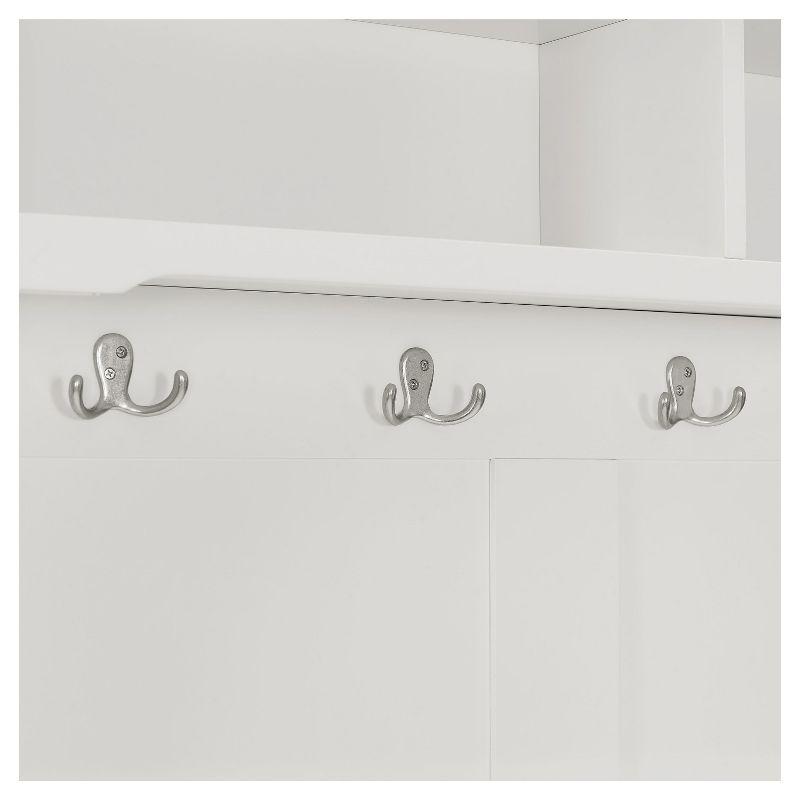 Campbell Hall Tree White - Crosley: Foyer Seating, Coat Hooks, Storage Bench, Cubbies