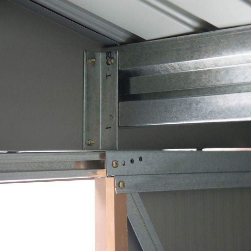 Outsunny 7' x 4' Metal Storage Shed Organizer, Garden Tool House with 4 Vents and 2 Sliding Doors for Backyard, Patio, Garage, Lawn, Brown