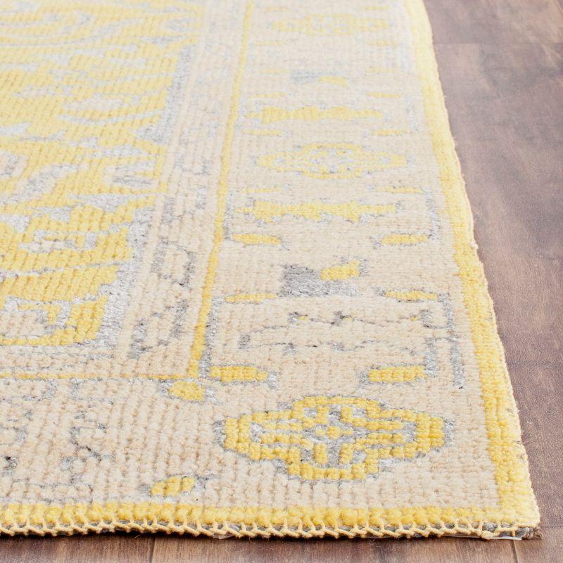 Stone Wash STW213 Hand Knotted Area Rug - Yellow - 8'x10' - Safavieh.