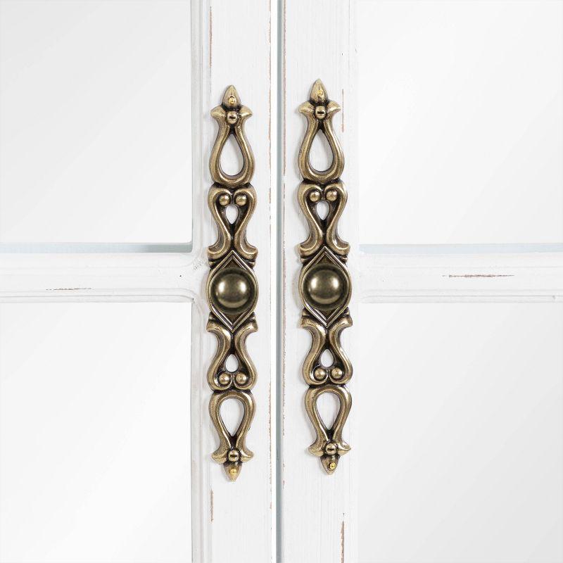 28"x44" Boldmere Arch Wall Mirror White - Kate & Laurel All Things Decor: Rustic Farmhouse Windowpane