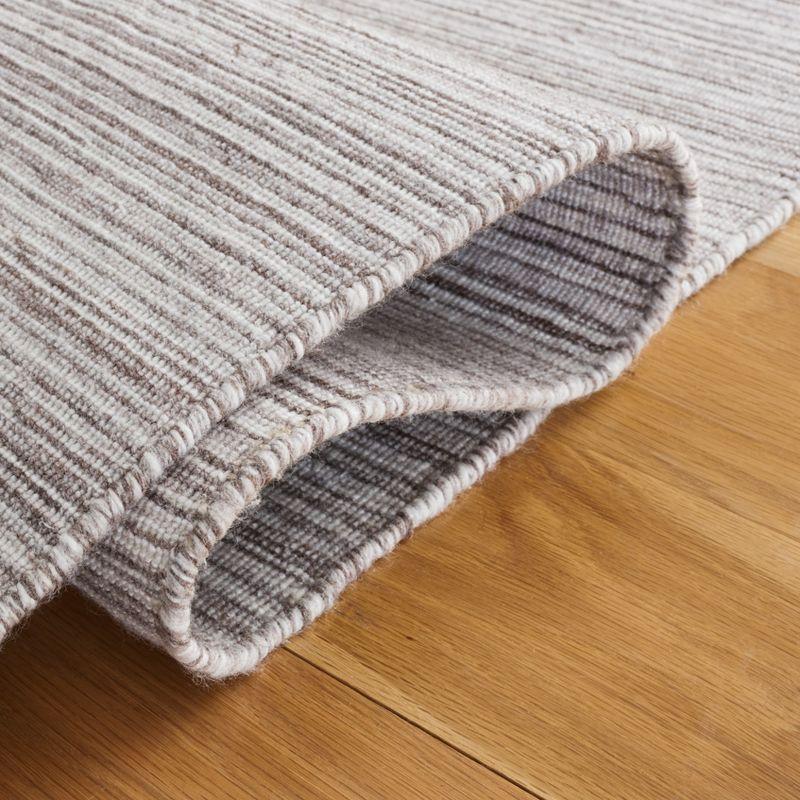 Ivory Flat Woven Handmade Square Synthetic Rug