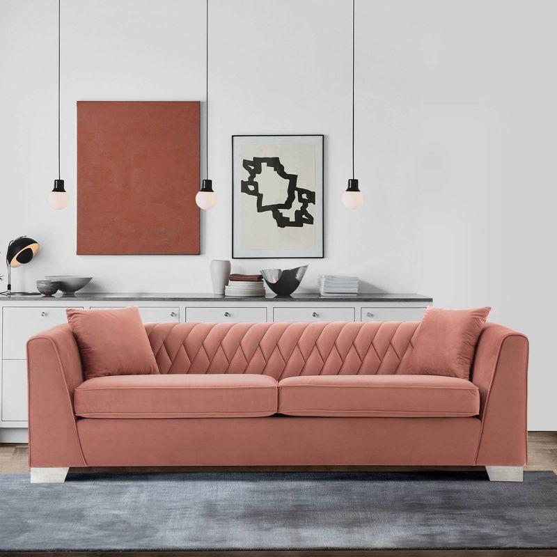 Cambridge Contemporary Sofa Steel/Blush - Armen Living