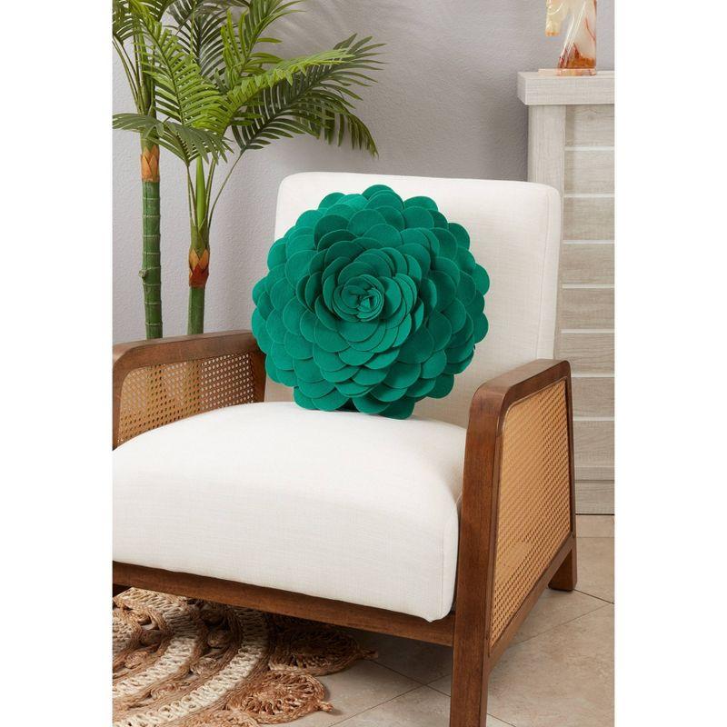 Flower Design Round Throw Pillow - Saro Lifestyle