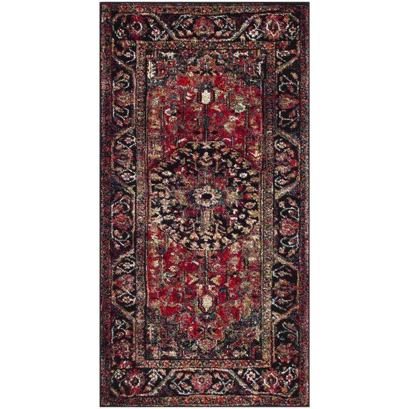 Elegant Antique Floral Red Synthetic 5' x 7' Area Rug